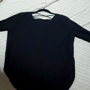 Express lace up back sweater
